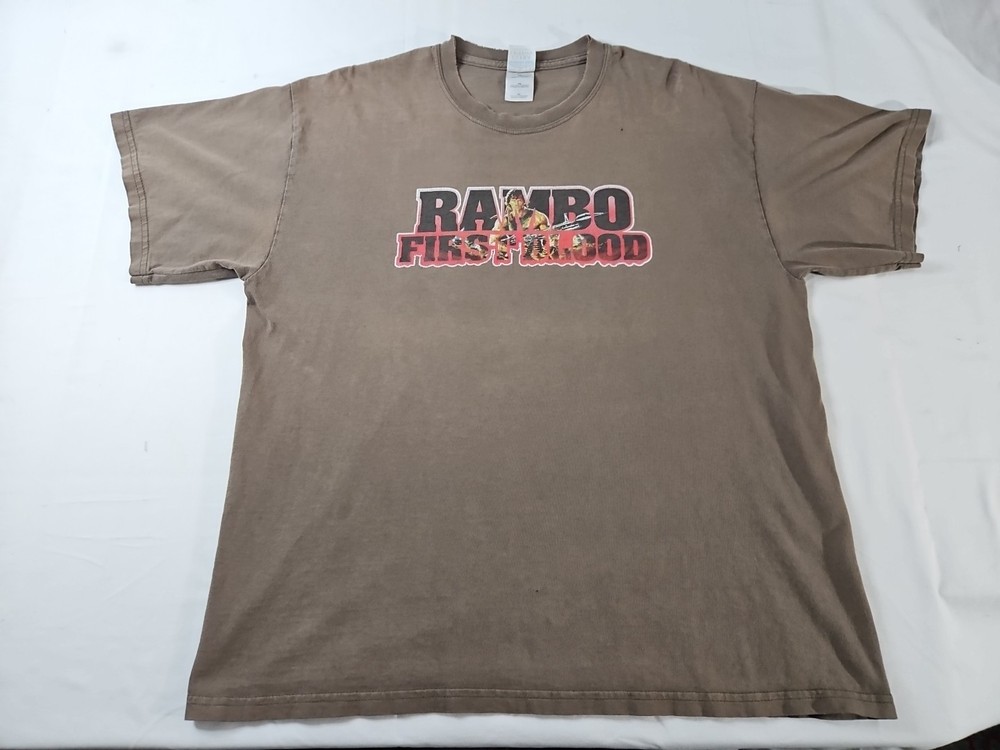 Vintage Rambo First Blood Shirt Tan  Men's XL 23x28