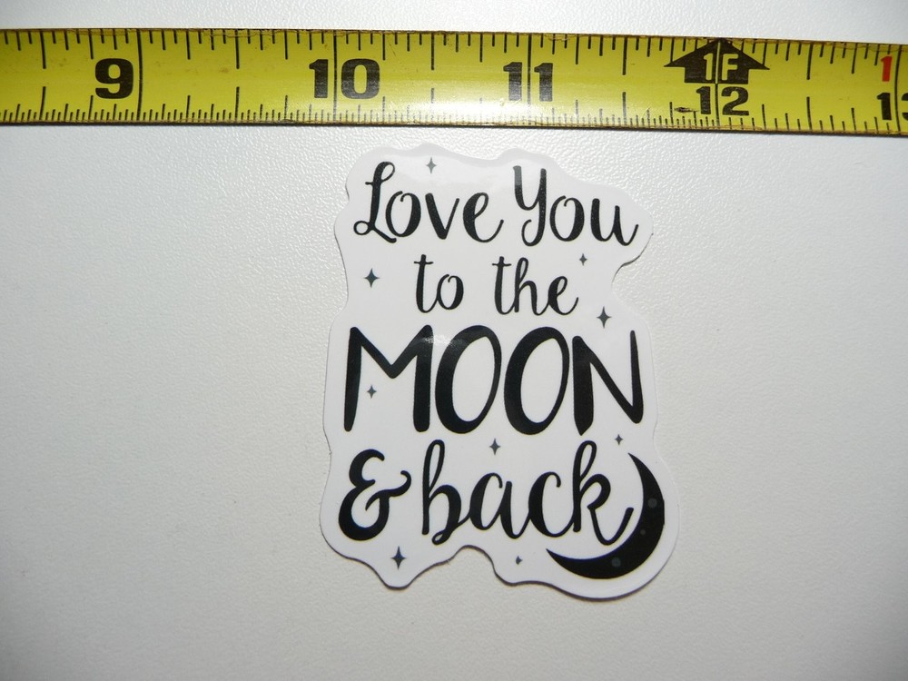 Moon & Back Love Decal - Motivational Sticker for Positive Vibes