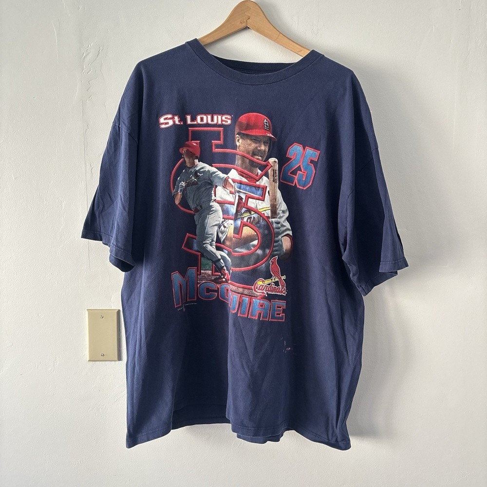 Vintage Mark McGwire T-shirt Starter Mens Size XL 90s St Louis Cardinals MLB