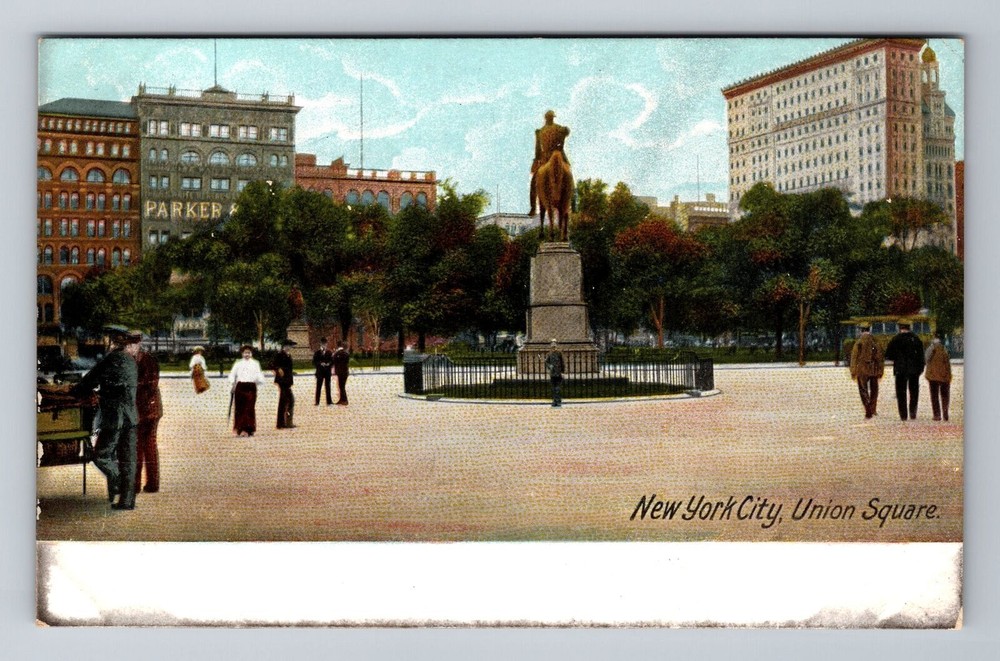 New York City NY, Scenic View Of Union Square Souvenir Vintage Postcard