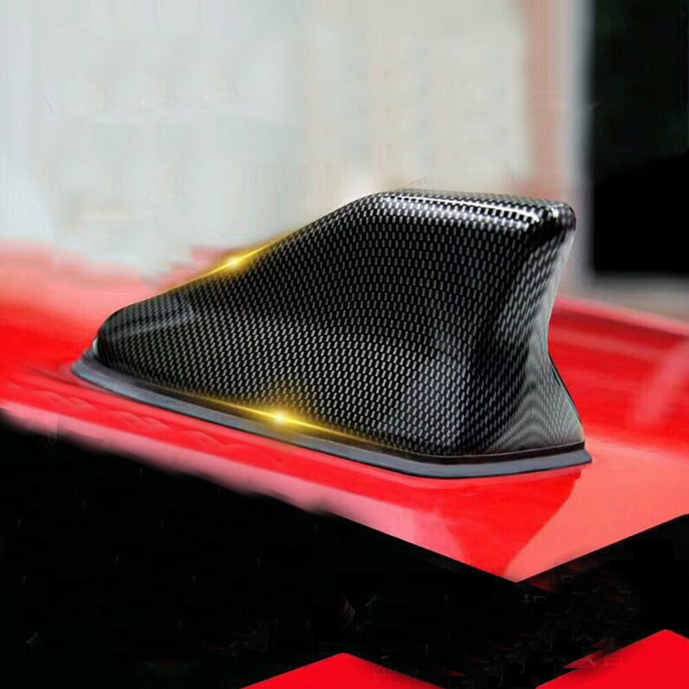 Carbon Fiber Car Shark Fin Roof Antenna Radio AM/FM Signal Aerials Accessories