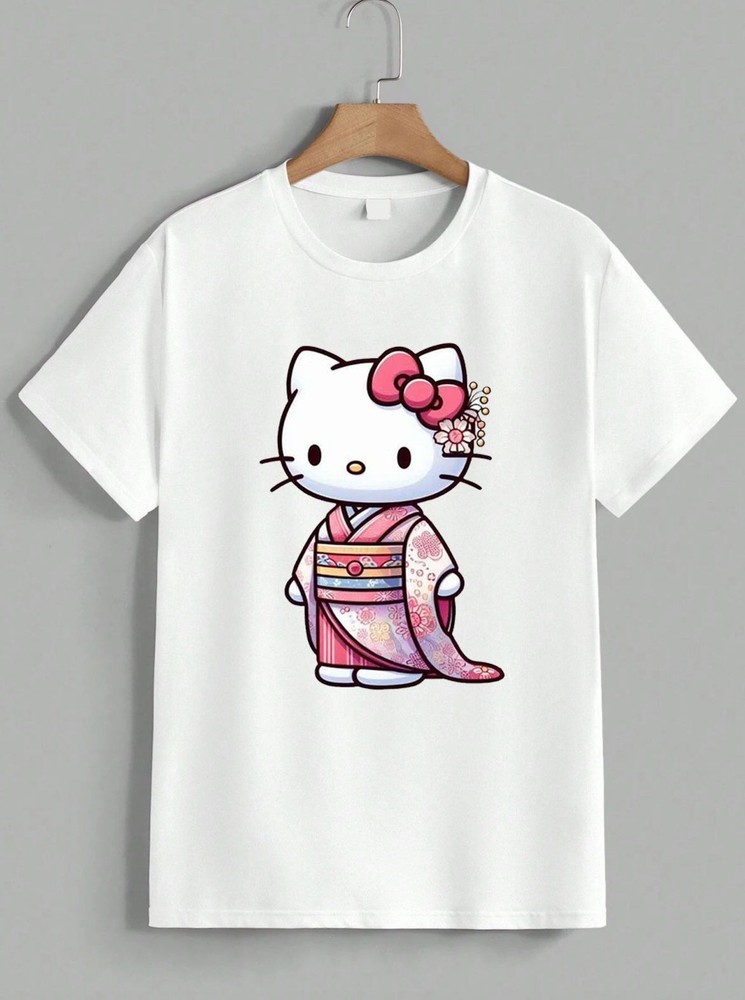 Hello Kitty Sanrio Kimono Japanese Theme T-shirt Graphic Apparel Unisex