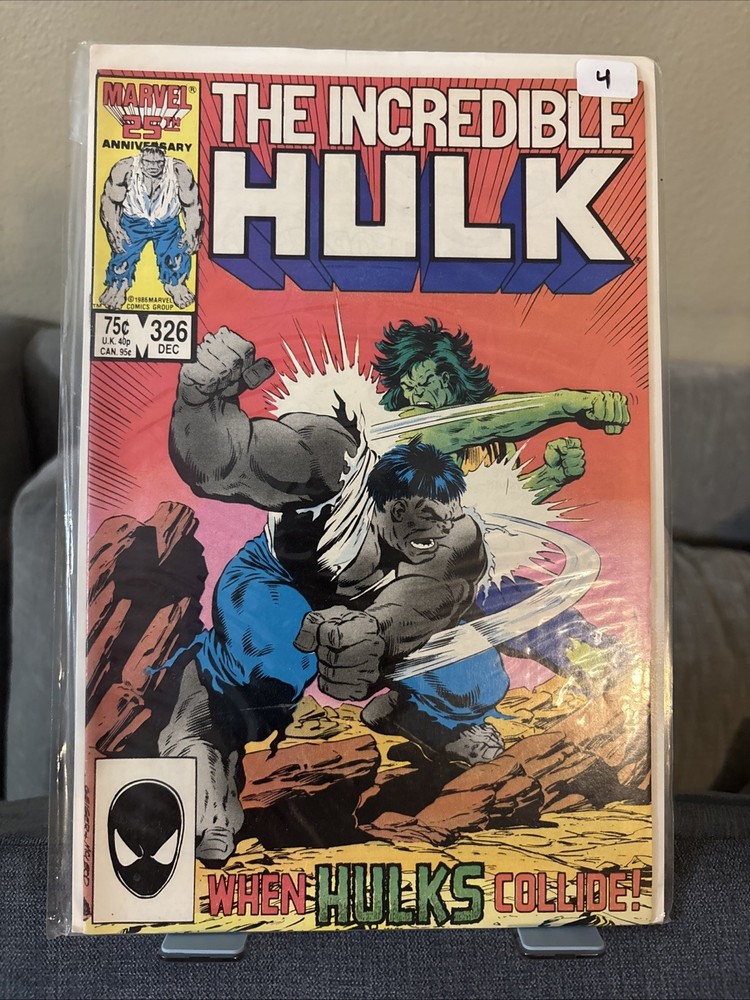 Incredible Hulk 326 Marvel Comics Green Hulk vs. Gray Hulk Copper Age 1986