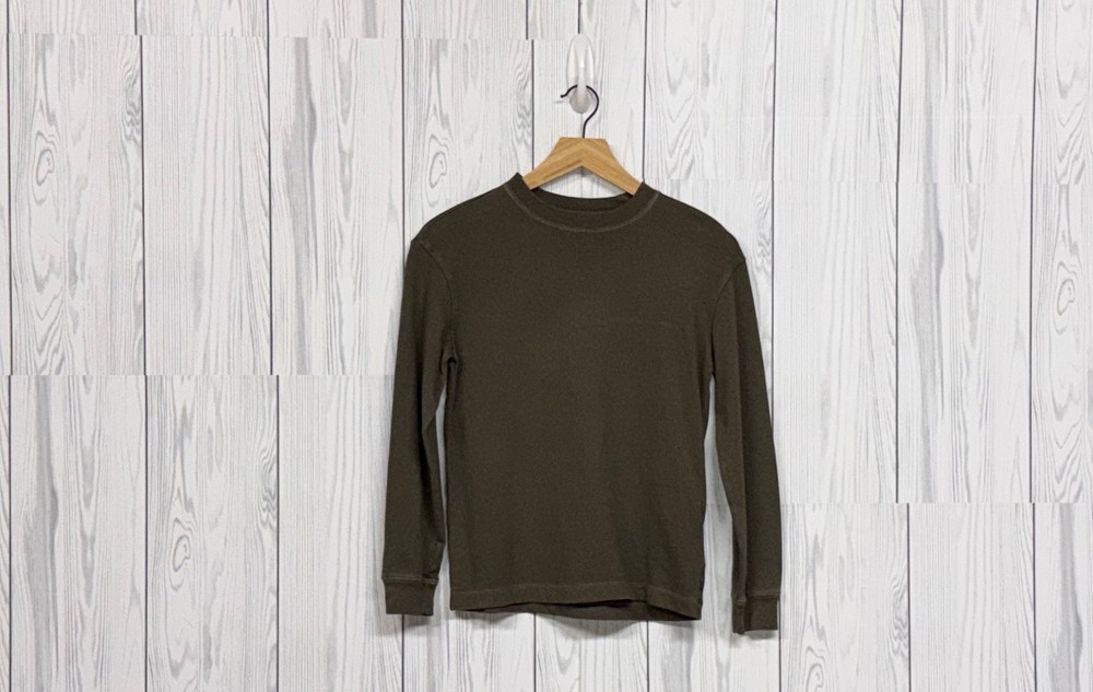 Gap kids t shirt boys size medium long sleeve crew neck solid green pullover