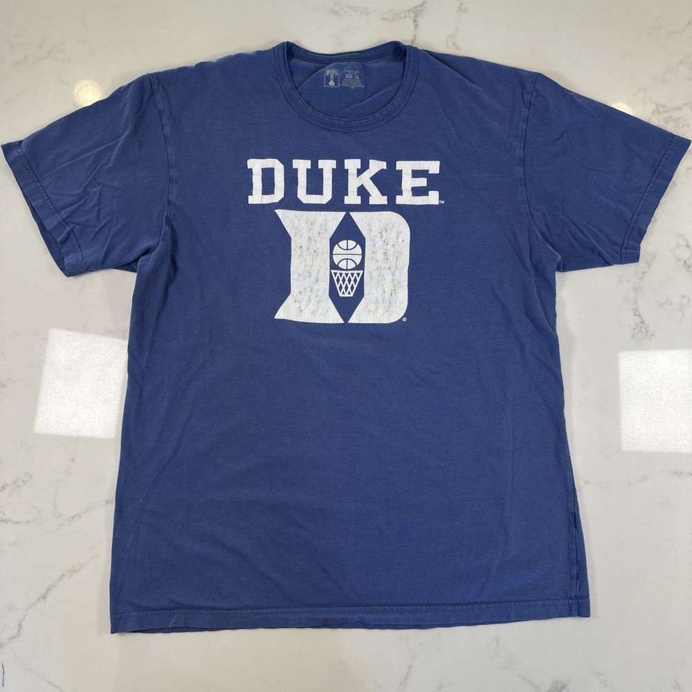 Duke Blue Devils Basketball Graphic T-Shirt Men’s XL Blue Vintage Style