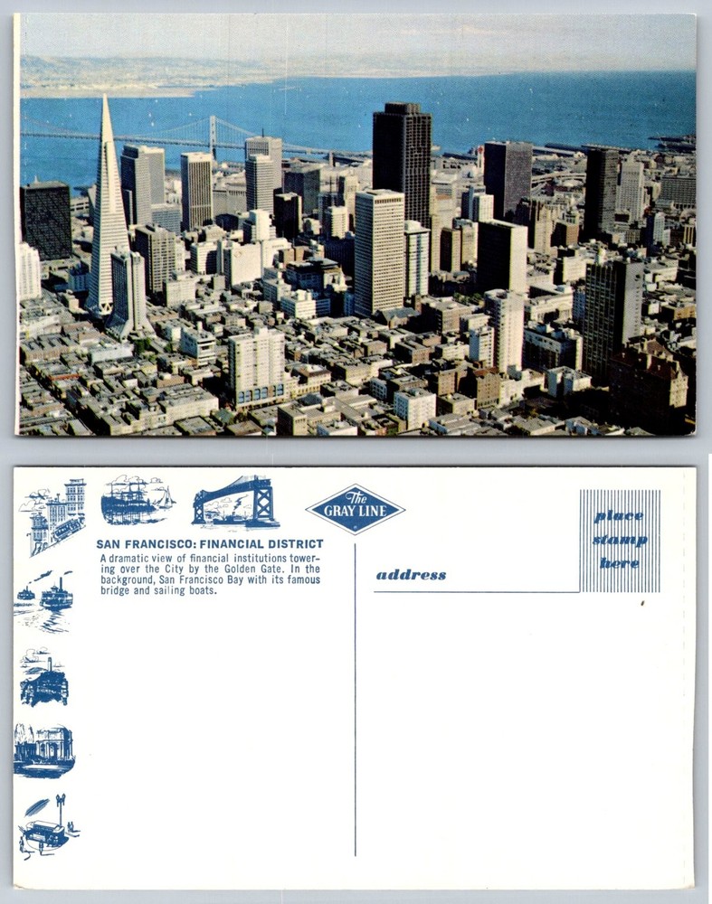 San Francisco Financial District Transamerica Pyramid Golden Gate Bridge