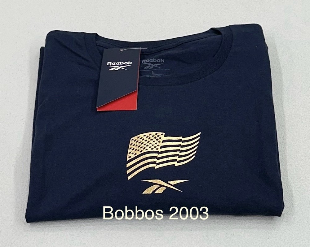 Reebok Men's Regular Fit Short Sleeve Graphic T-Shirt, Navy, Size L