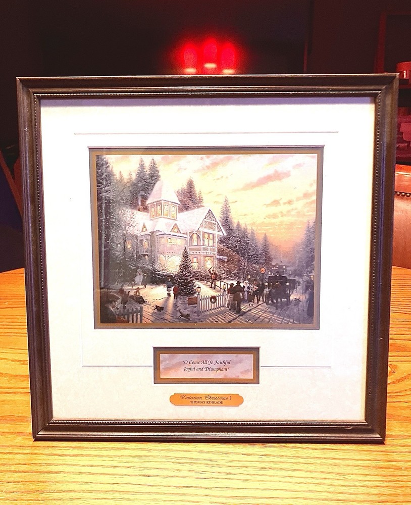Thomas Kinkade Victorian Christmas Accent Print Framed with COA (1996)-image