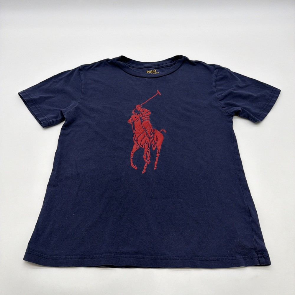Polo Ralph Lauren T-shirt Kids Boys S Blue Graphic Print Logo .#47379