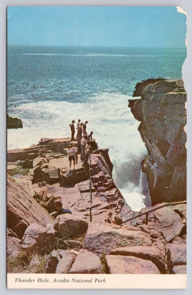 Thunder Hole Acadia National Park Bar Harbor Maine Vintage Postcard-image