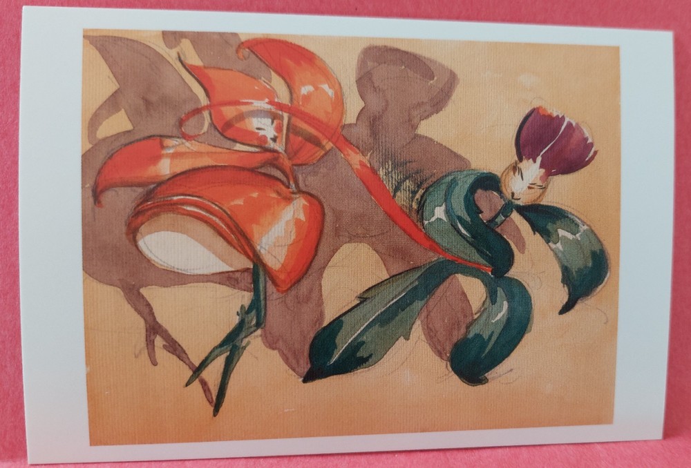 Fantasia The Nutcracker Suite Dancing Flowers Concept Art Disney Postcard NEW