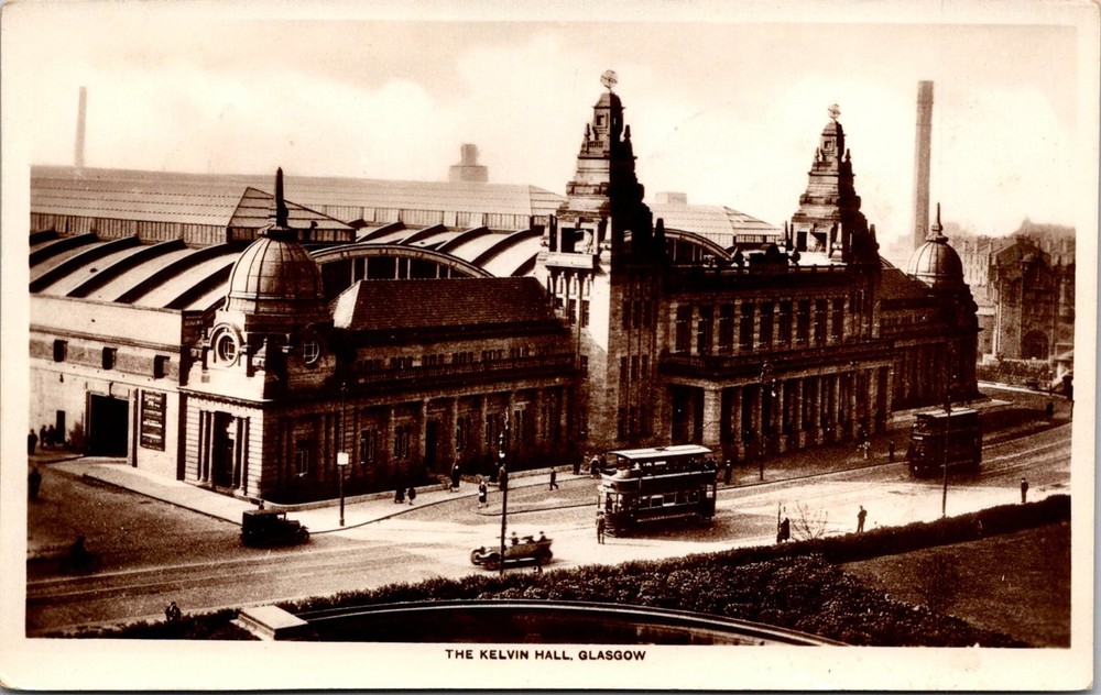 Dr Jim Stamps Postcard Real Photo Kelvin Hall Glasgow