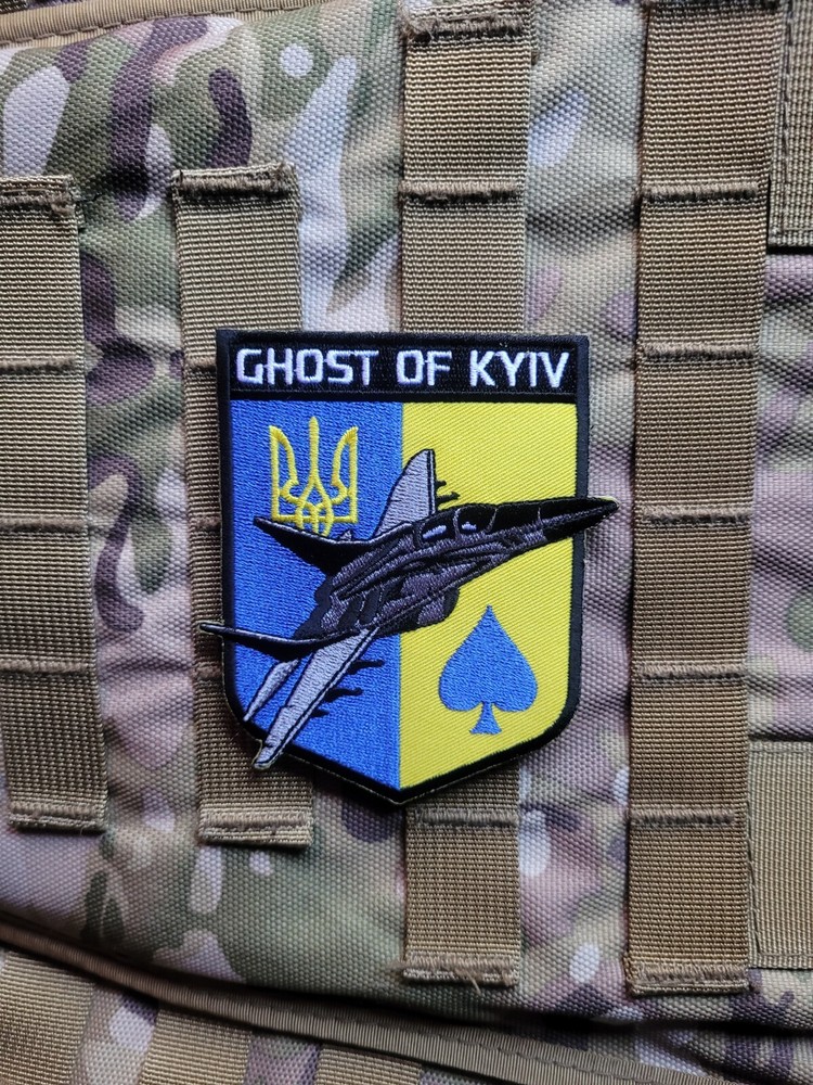 Ghost of Kyiv, Ukrainian Air Force airsoft Ace Combat morale military flag patch-image