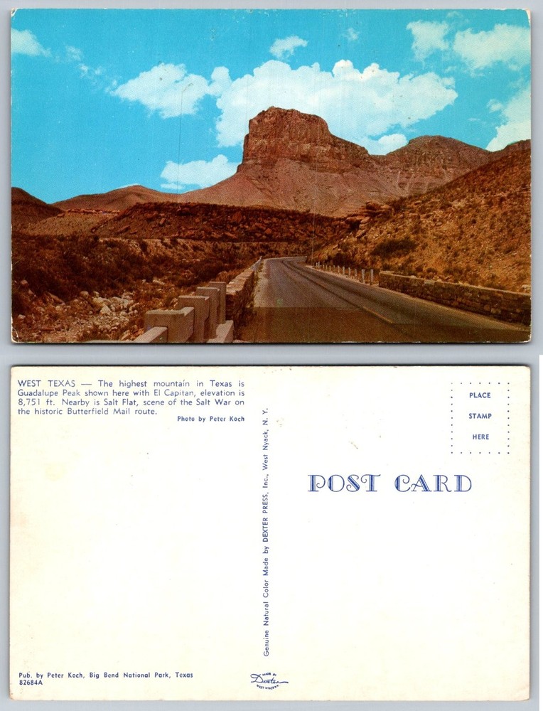 Guadalupe Peak El Capitan West Texas Big Bend National Park Postcard