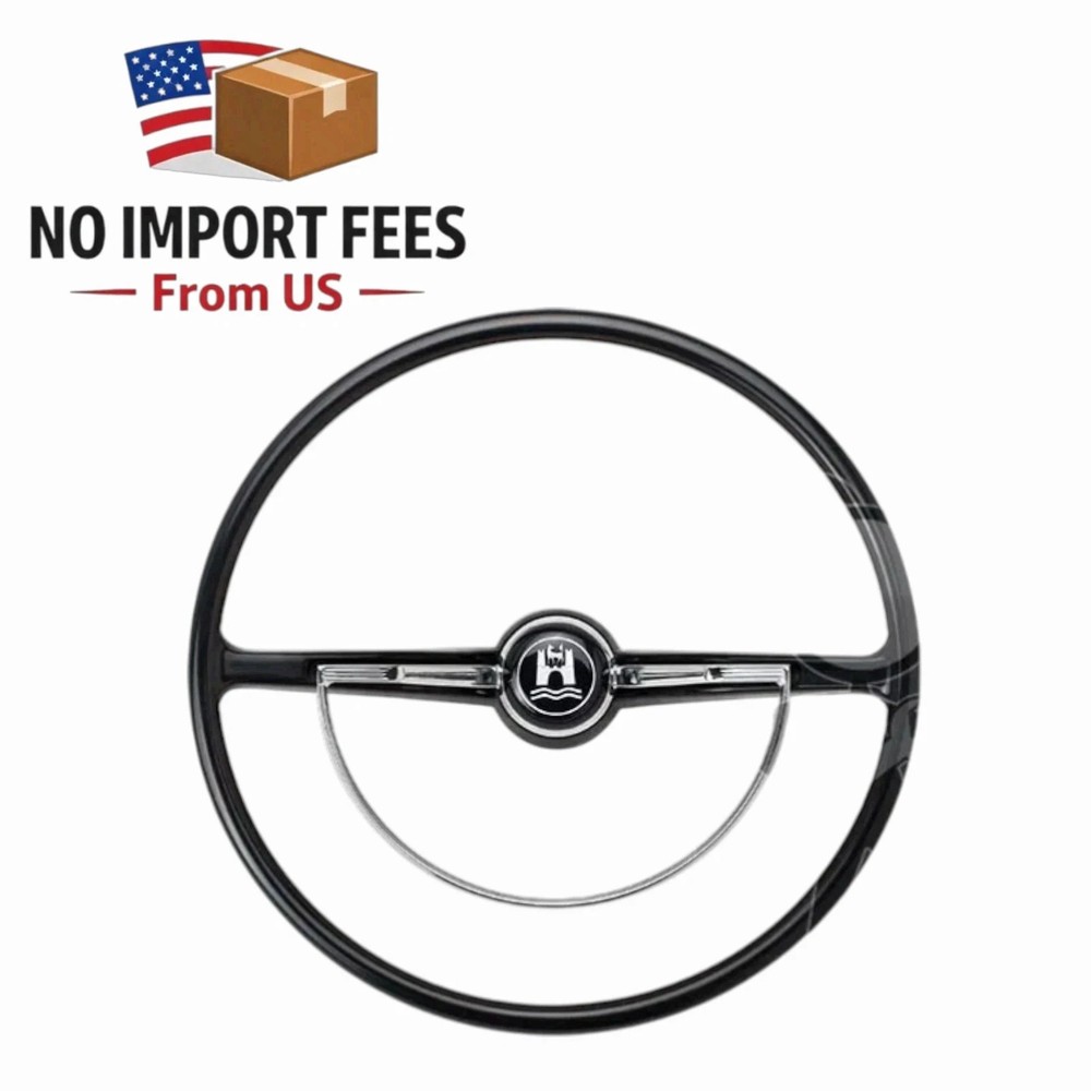 Steering Wheel Assembly Black For 1962-71 VW Bug Super Beetle Karmann Ghia Type3