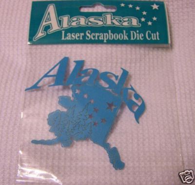 Acid Free Alaska Map Laser Scrapbook Die Cut - New in package - Ships worldwide-image