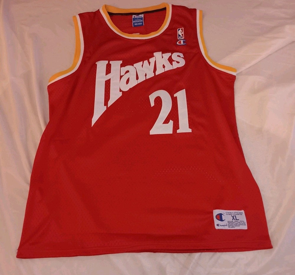 Dominique Wilkins NBA Basketball Jersey Unworn XL Atlanta Hawks Red Champion