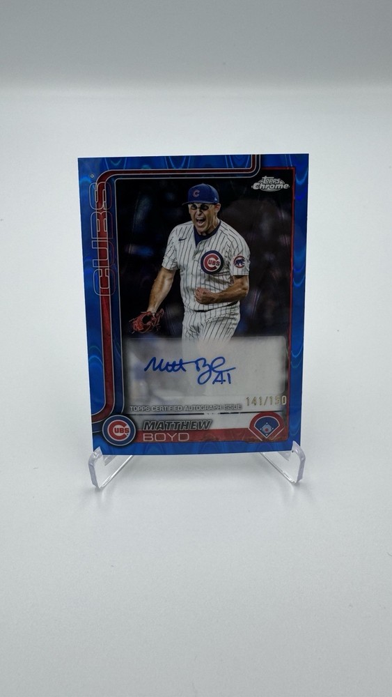 2025 Topps Chrome Update Series - Autographs Matthew Boyd #AC-MB Blue RayWave...