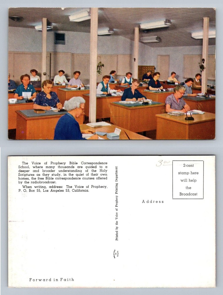 Los Angeles, CA-California, Voice of Prophecy Bible School Vintage Postcard