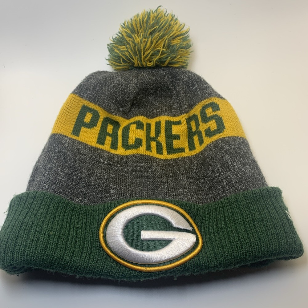 Green Bay Packers Beanie Hat New Era Cuffed Cheer Knit Stocking Cap - NFL