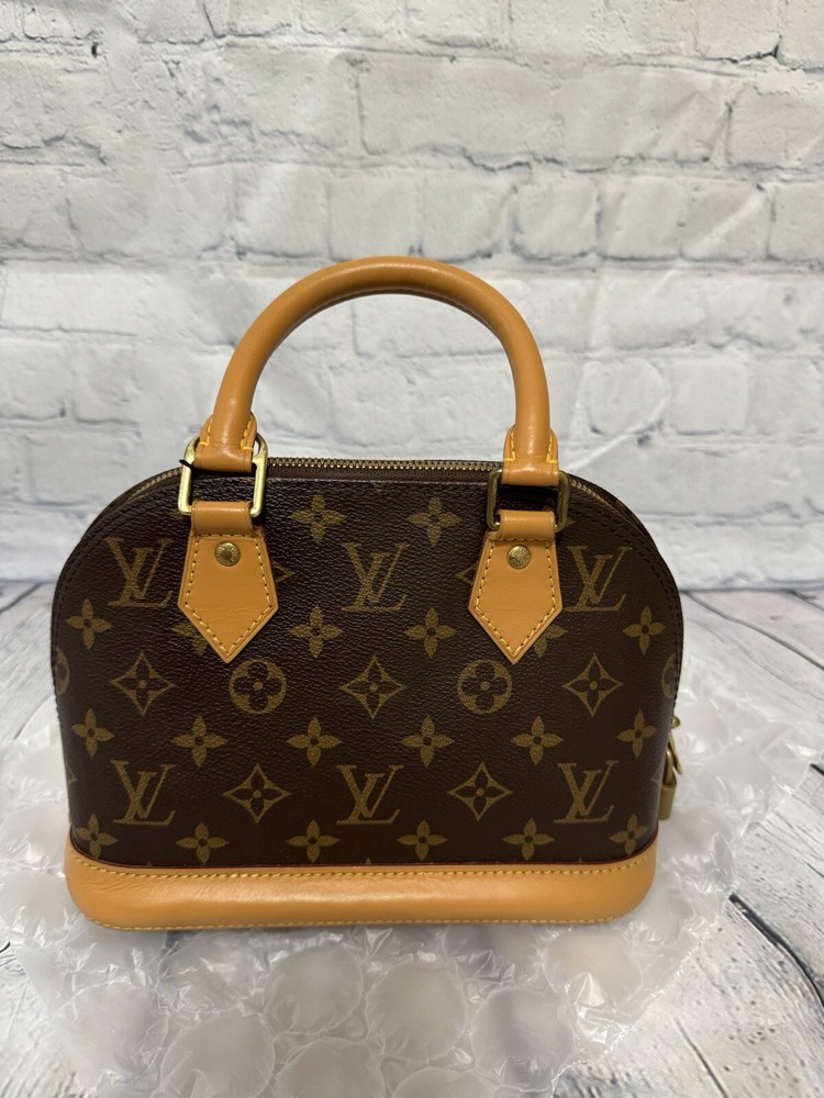 Louis Vuitton Alma Monogram Shoulder Bag BB Brown Canvas