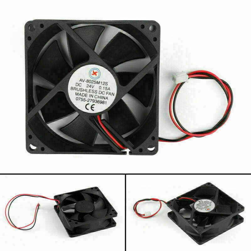 10x DC 24V 8cm 80x80x25mm 8025S 80mm CPU System brushless Cooling Fan 2pin