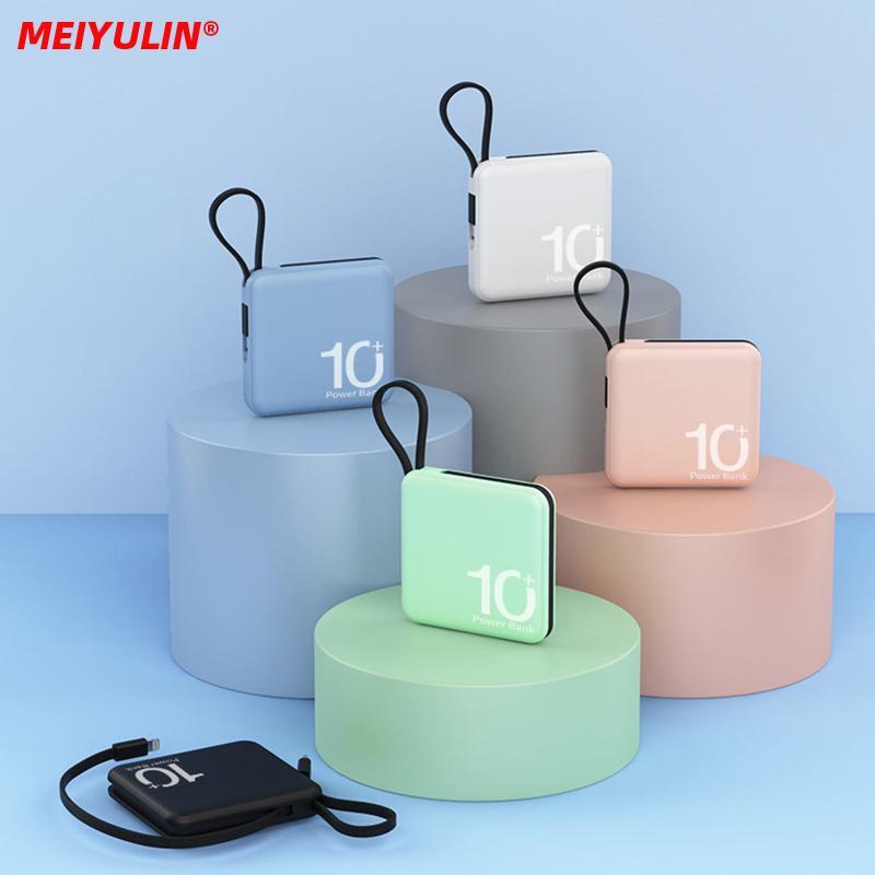 Portable 10000mAh Mini Power Bank - Dual USB 10W Fast Charging in Multicolor