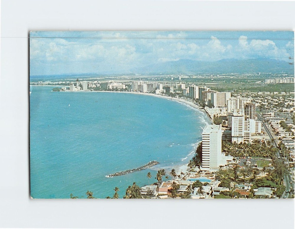 Postcard Aerial View Isla Verde Resort Area San Juan Puerto Rico