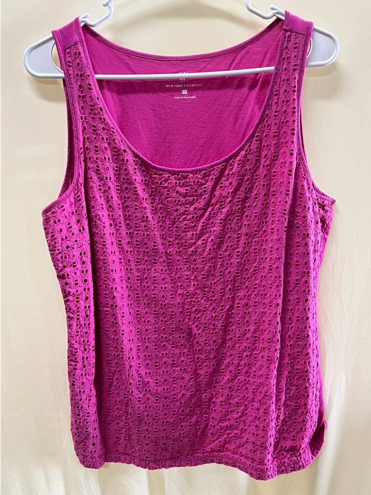 NY & Company - Embroidered Tank - XL - Pink
