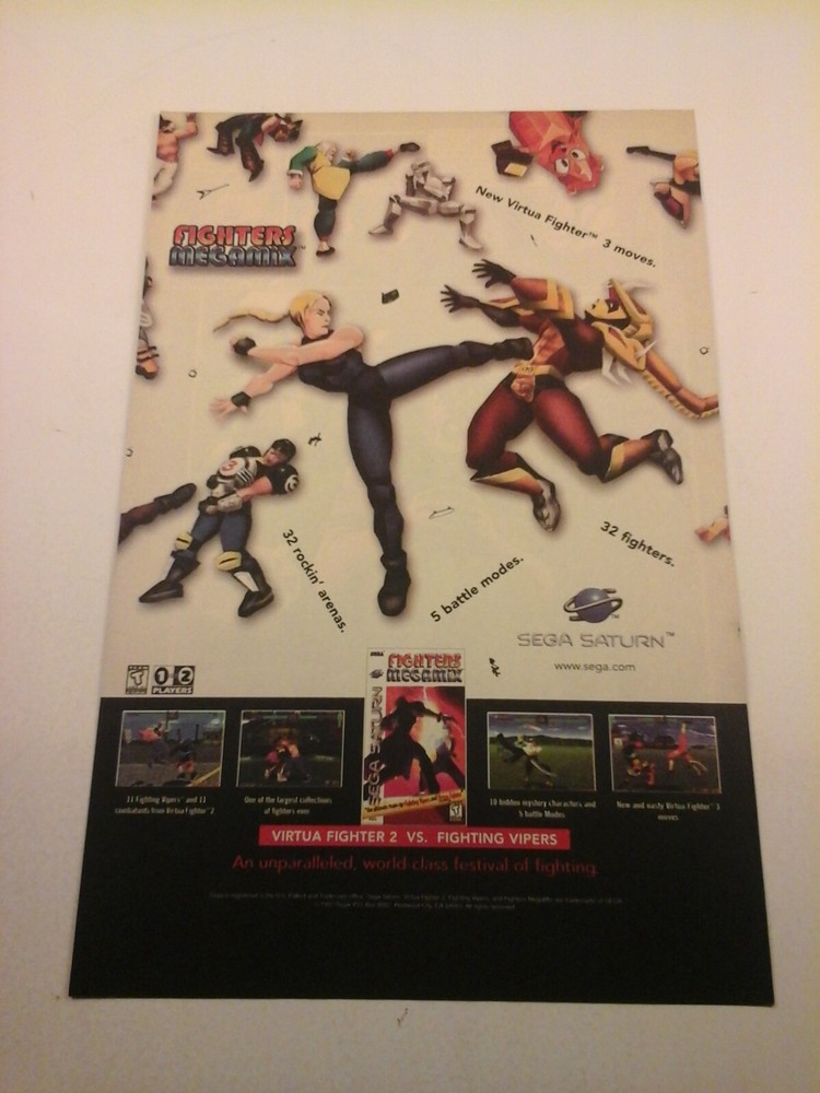 1997 Video Game Print Ad - FIGHTERS MEGAMIX Virtua Fighter vs Vipers SEGA SATURN