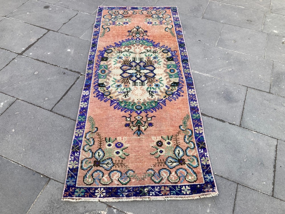 Vintage Turkish Antique Runner Rug for Stairs Traditional Design