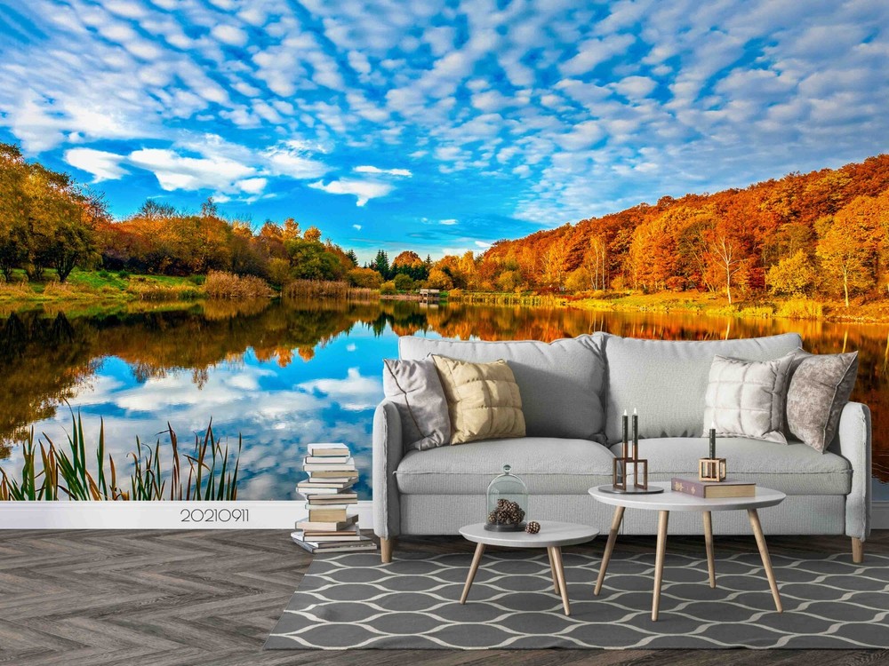 3D Sky Cloud Forest Lake Scenery Wall Murals Wallpaper Murals Wall Sticker