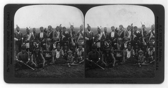Photo:Sioux Braves Group c1904 Native American Portrait Stereograph