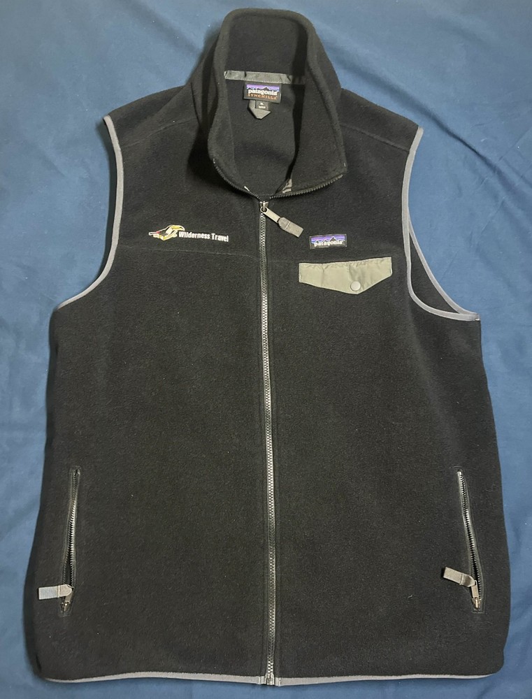 Patagonia Fleece Vest Size XL Men's Mens Black Full Zip Synchilla