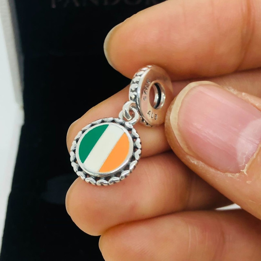 Pandora Ireland Flag Charm Flag of Ireland Charm S925 Sterling Silver Jewelry