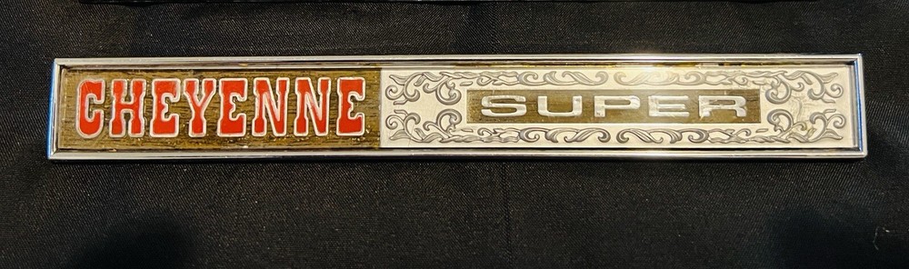 1972 Chevy Truck Glove Box Door Emblem Cheyenne Super