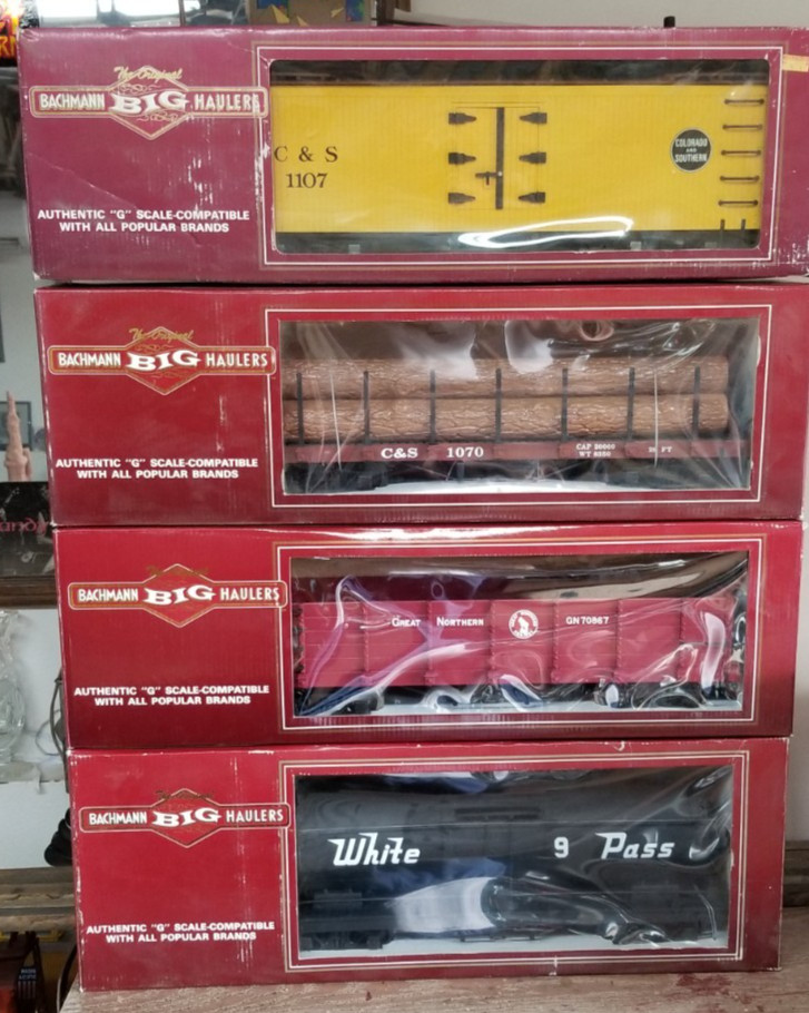 Bachmann Rolling stock freight cars , NOS, G scale, NEW, Plastic Wheels