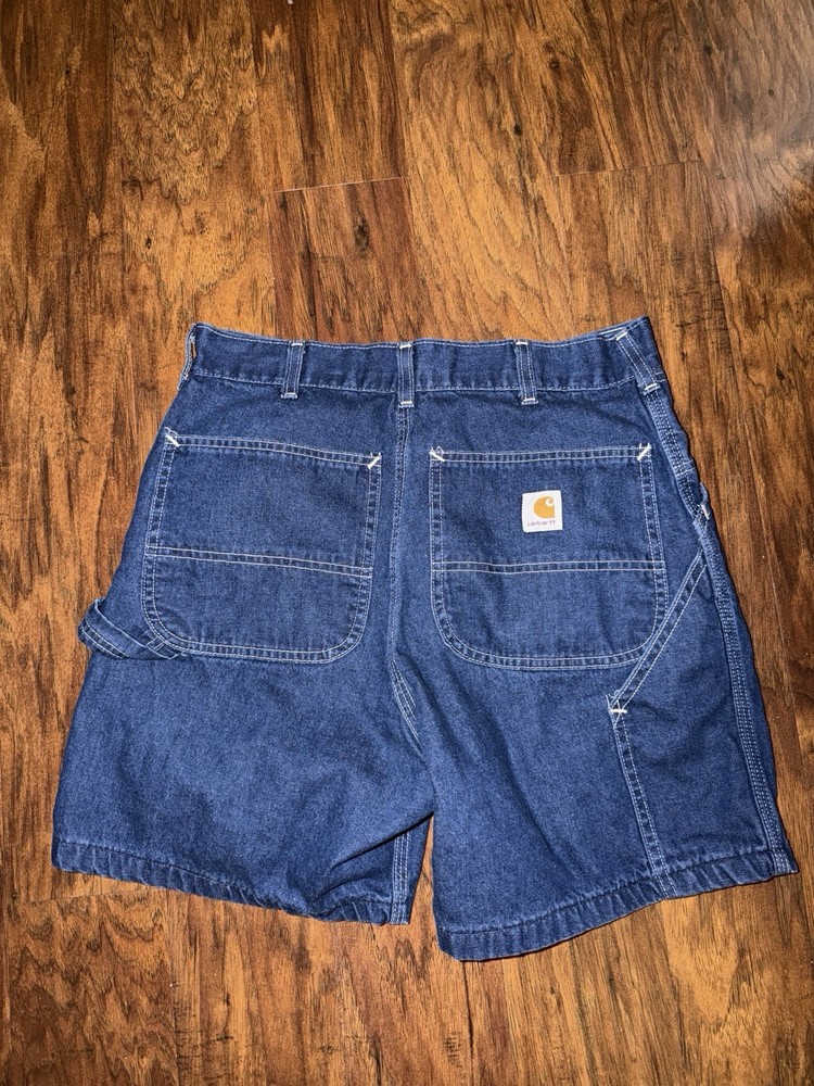 Vintage Carhartt Carpenter Shorts Size 32  Denim Blue Jeans