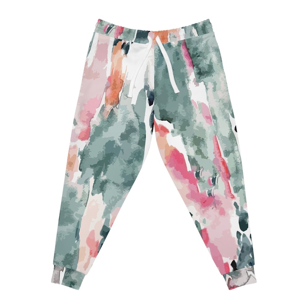 Abstract Camo Print Athletic Joggers for Men Premium AOP Design-image