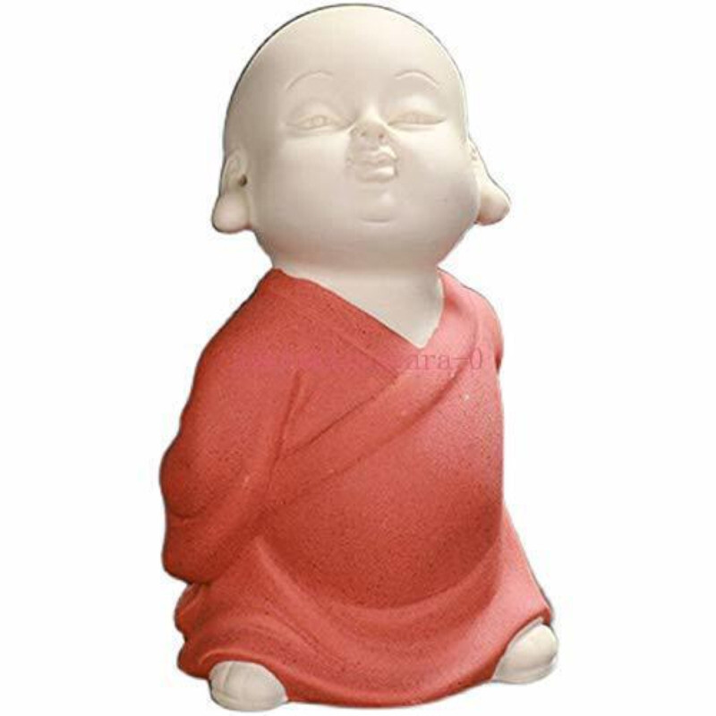 Purple Sand Buddha Statue Monk Ornaments Buddhism Monk Home Decor Tea Pet