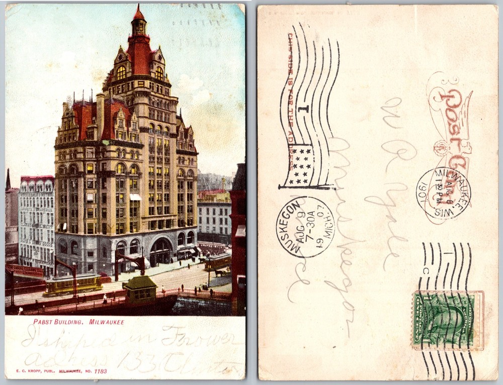 Milwaukee WI Pabst Building Postcard