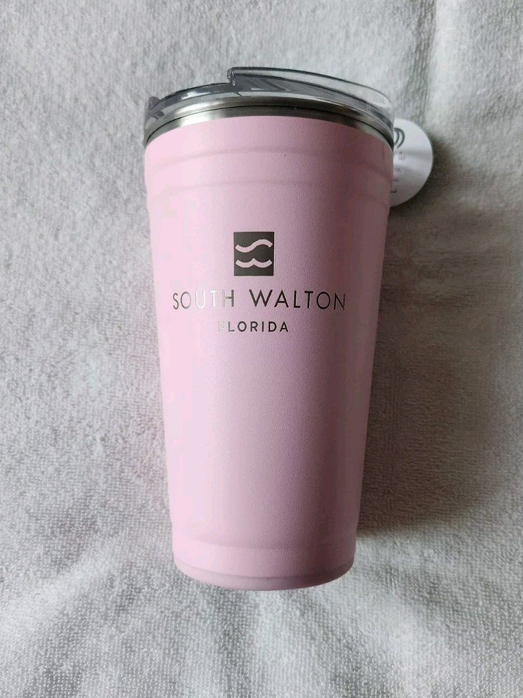 Pink Swig Insulated 24oz Tumbler with South Walton Florida Custom Label