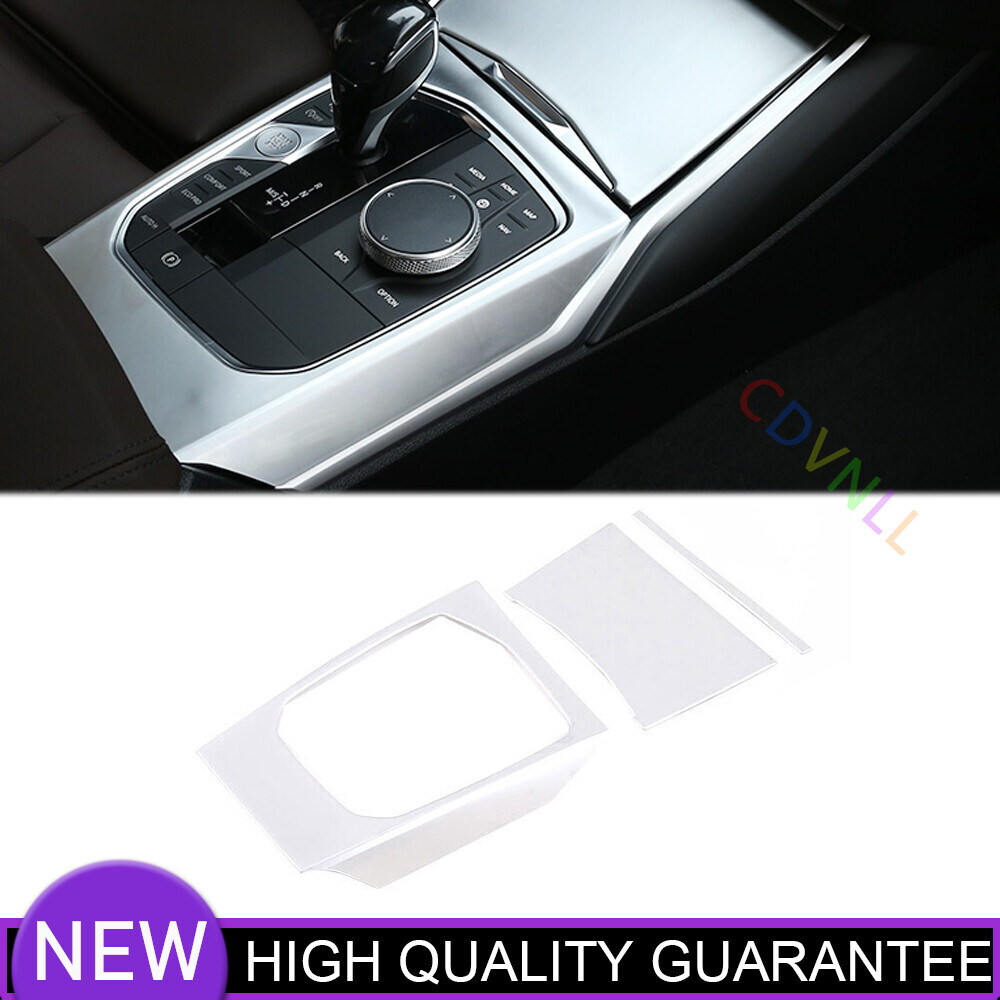 Middle Console Gear Shift Panel Trim For BMW 3-Series G20 2020-2022 Matte Silver