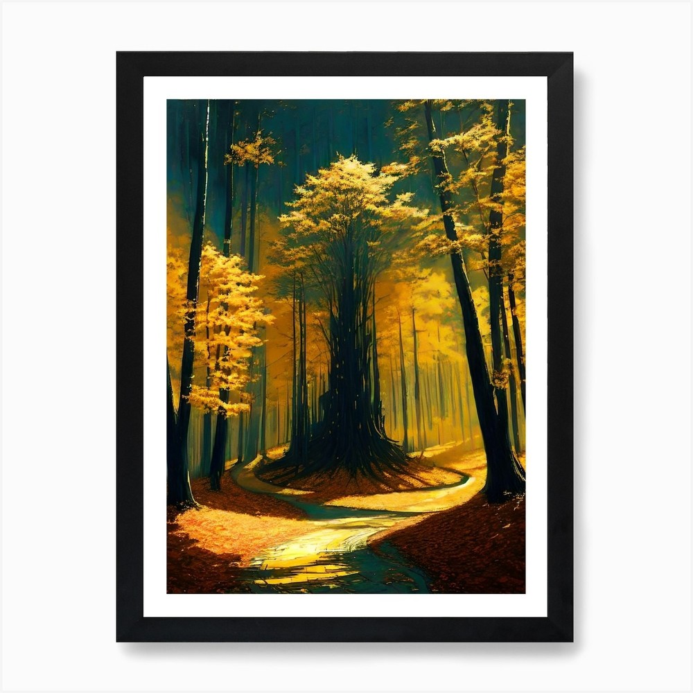 Path Through The Forest 5 Art Print Framed Wall Art Poster Canvas Print Picture