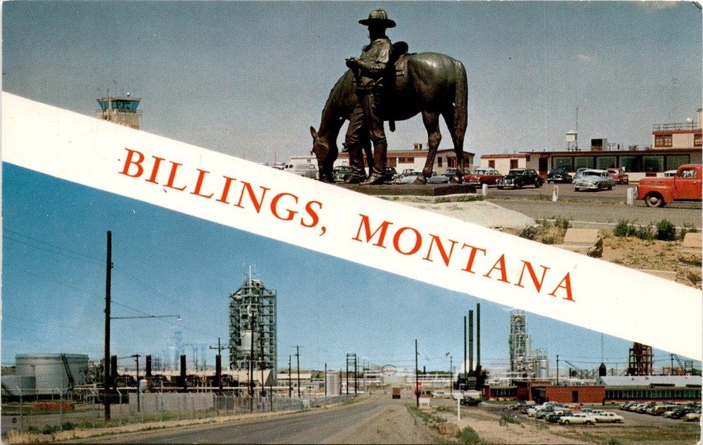 BILLINGS, MONTANA, OIL, TRADE, INDUSTRIAL CENTERS, WEST Postcard