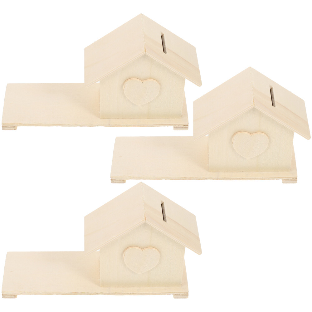 3 Pcs Kid Toys Coin Banks Children DIY Piggy Litter House Appearance