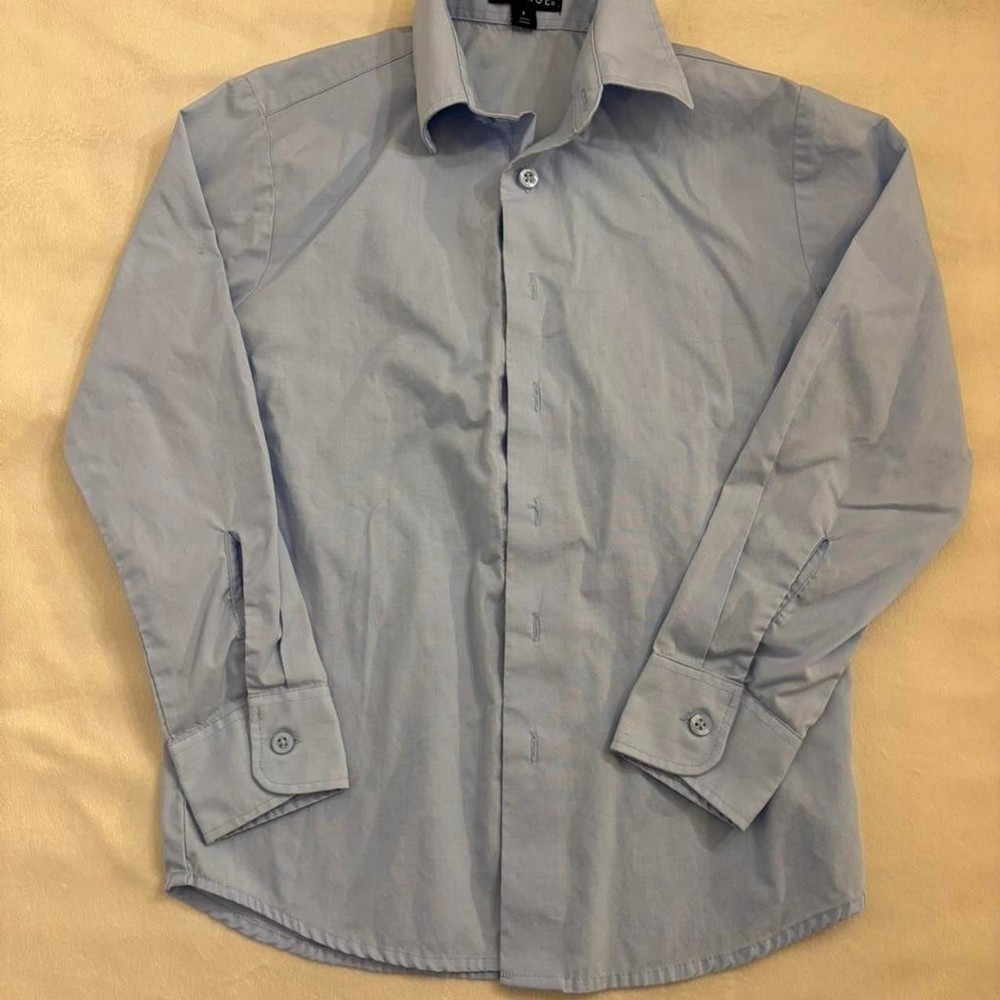 George Boys Blue Long Sleeve Button-Up Dress Shirt | Size 8