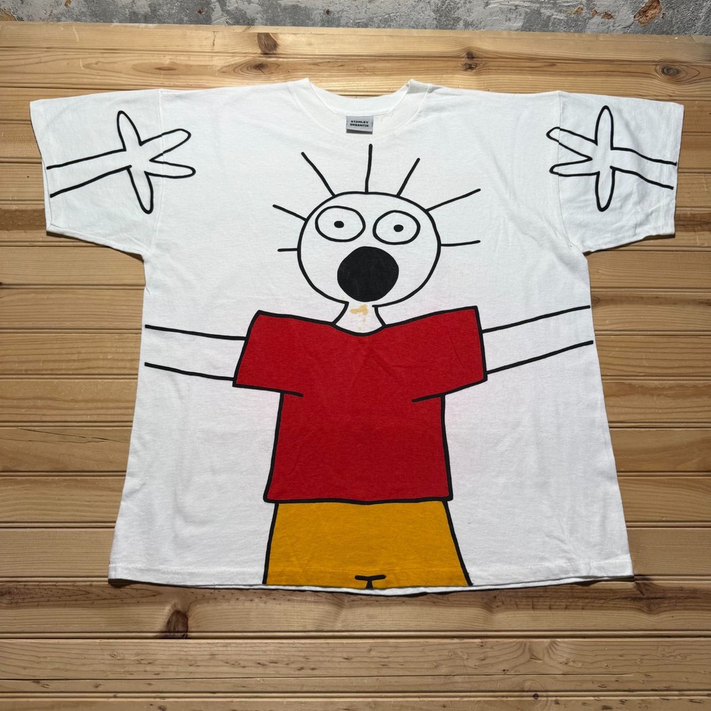 Vintage 90s 1993 Scared Guy Stanley DeSantis Indie Art Streetwear T-Shirt - XL