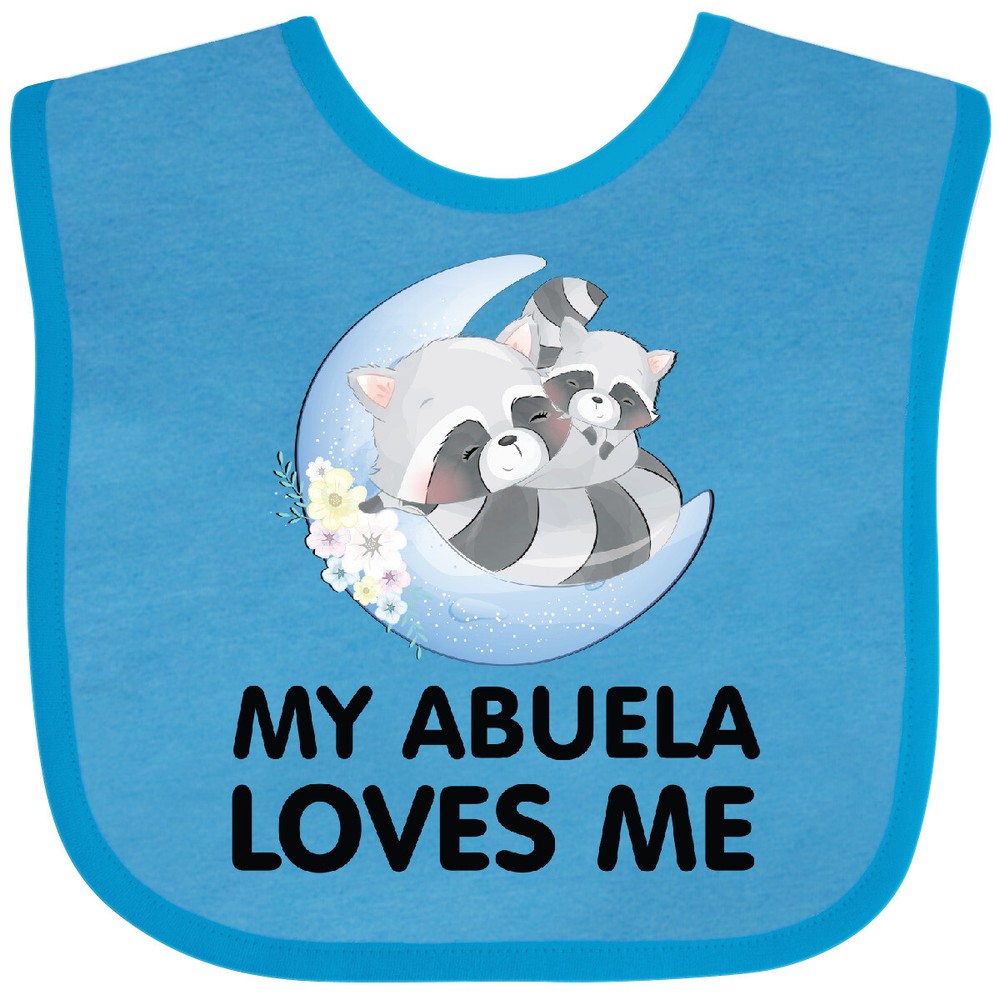 Inktastic Raccoon My Abuela Loves Me Baby Bib Grandchild Grandmother Grandma Day-image