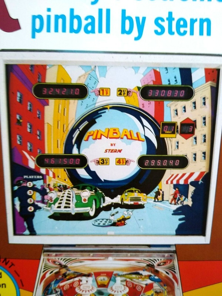 1977 Original Solid State Pinball Flipper Game Artwork Flyer Retro